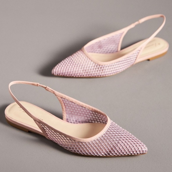 By Anthropologie Mesh Slingback Pointed Toe Flats Size 8 - Picture 1 of 7